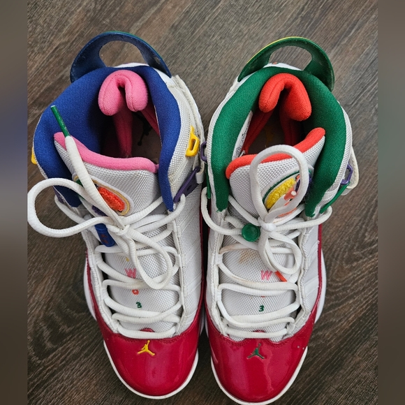 Jordan Athletic Shoes Red White with Multicolor Accents main image 12